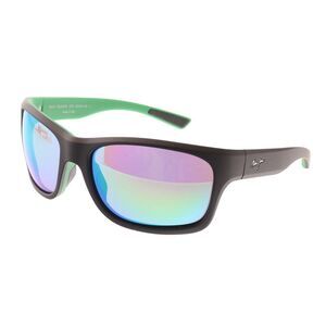 Maui Jim MJ0681S-003 Rugged Matte Black Wrap GreenMirrored Polarized
